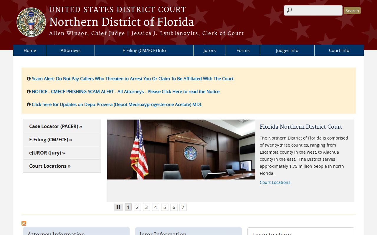 Northern District of Florida federal court information relevant to Macclenny records